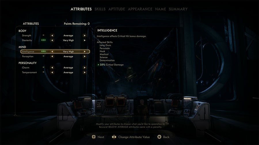 Outer Worlds Character Creation Guide - Attributes